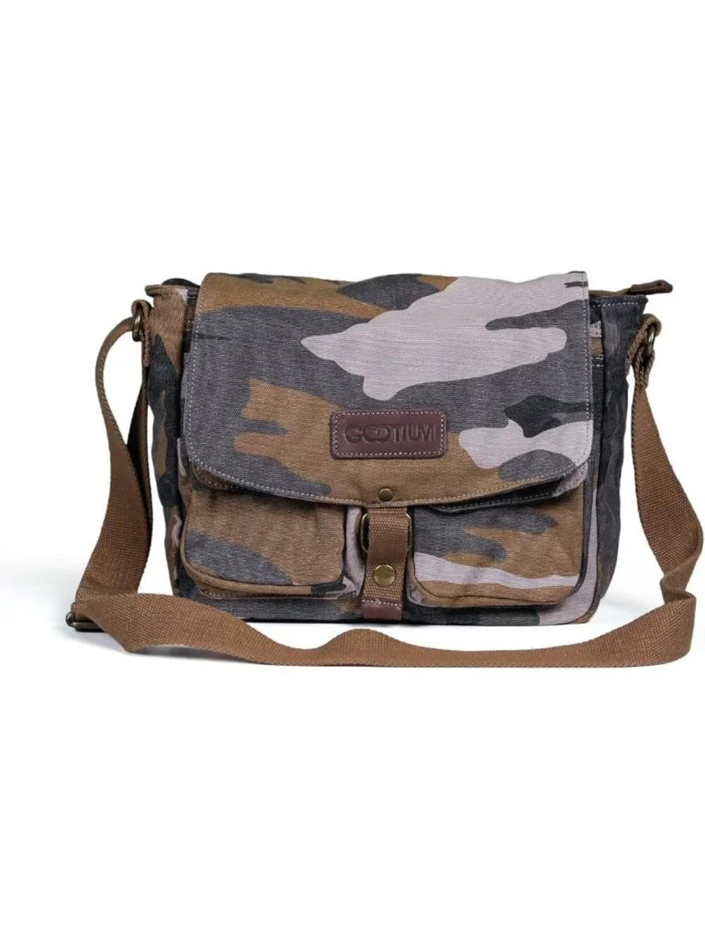 Vintage Canvas Messenger Bag | Crossbody Shoulder Satchel | Military Style Bag